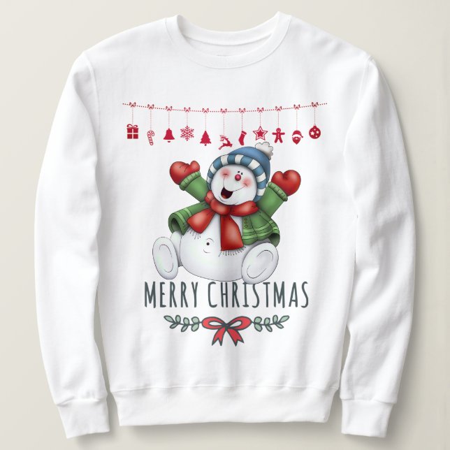 Weihnachtsschneemann Sweatshirt (Design vorne)