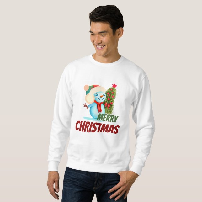 Weihnachtsschneemann Sweatshirt (Vorne ganz)