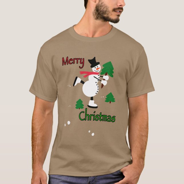 Weihnachtsschneemann T-Shirt (Vorderseite)