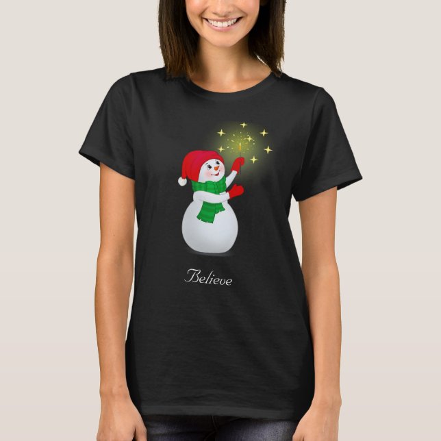 Weihnachtsschneemann T-Shirt (Vorderseite)