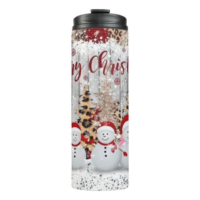 Weihnachtsschneemann Thermosbecher (Vorderseite)