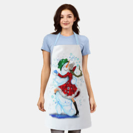 Weihnachtsschneemann und Girl Dancers Funny Apron Schürze