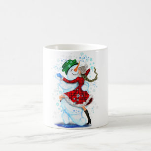 Weihnachtsschneemann und Girl Dancers Tasse