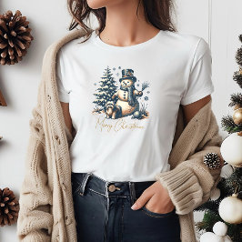Weihnachtsschneemann und Hund T-Shirt