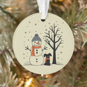 Weihnachtsschneemann Xmas Hund Winter Ornament