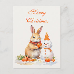 Weihnachtsschneemännchen tragen Aquarell Postkarte