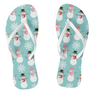Weihnachtsschneemänner Flip Flops
