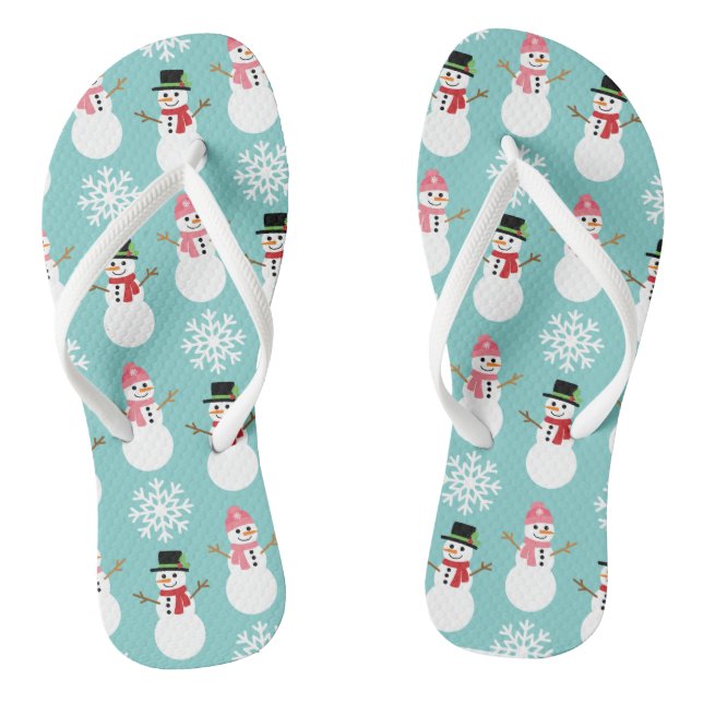Weihnachtsschneemänner Flip Flops (Fußbett)