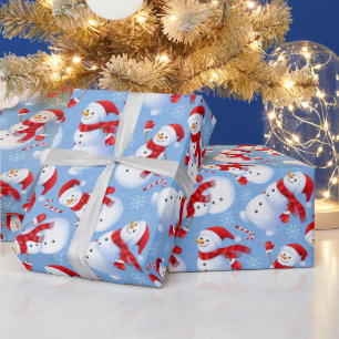 Weihnachtsschneemänner Geschenkpapier
