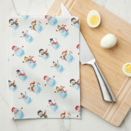 Weihnachtsschneemänner Geschirrtuch