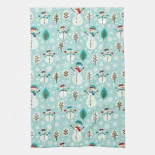 Weihnachtsschneemänner Geschirrtuch