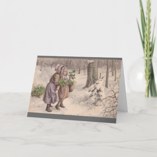 Weihnachtsschneemänner Kinder Feiertagskarte (Vorderseite)