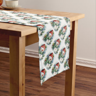 Weihnachtsschneemänner Mittelgroßer Tischläufer