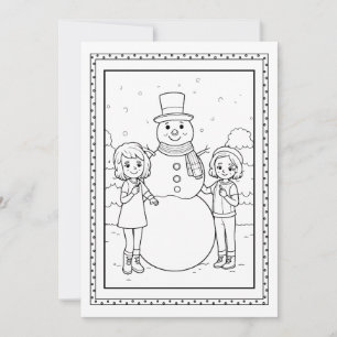 Weihnachtsschneemannskarte für Kinder Feiertagskarte