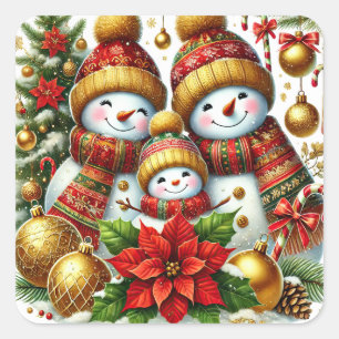 Weihnachtsschneemenschen Stickers