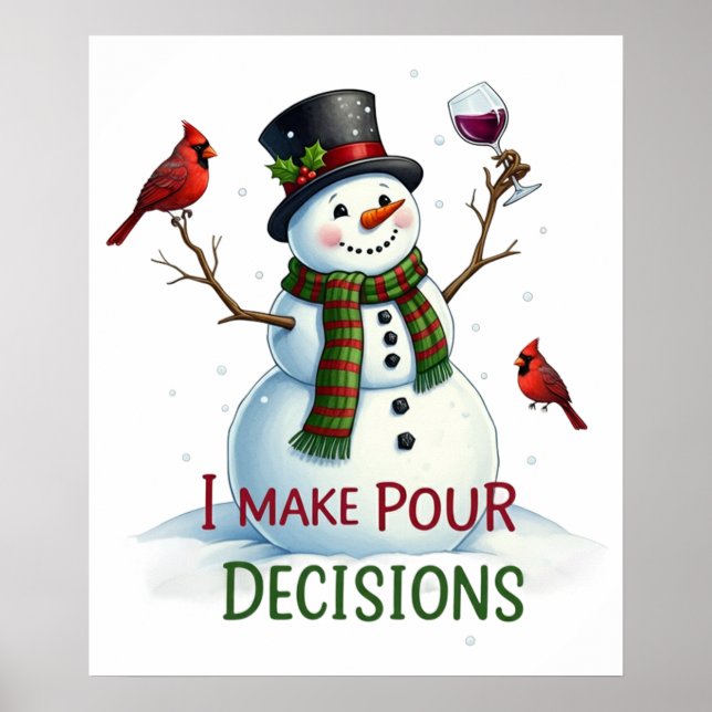 Weihnachtsschneemobil Bar lounge mit Party Wein Poster (Vorne)