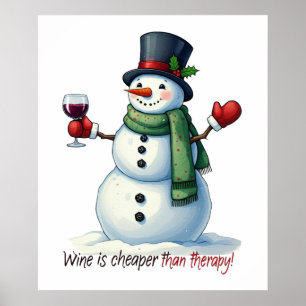 Weihnachtsschneemobil Bar lounge mit Party Wein Poster