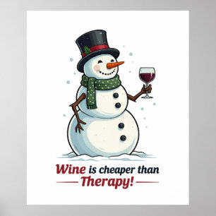 Weihnachtsschneemobil Bar lounge mit Party Wein Poster