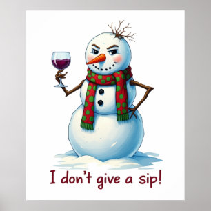 Weihnachtsschneemobil Bar lounge mit Party Wein Poster