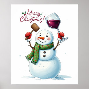 Weihnachtsschneemobil Bar lounge mit Party Wein Poster