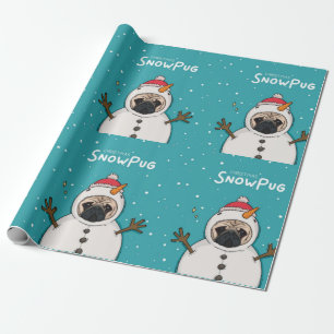 WeihnachtsschneePug Geschenkpapier
