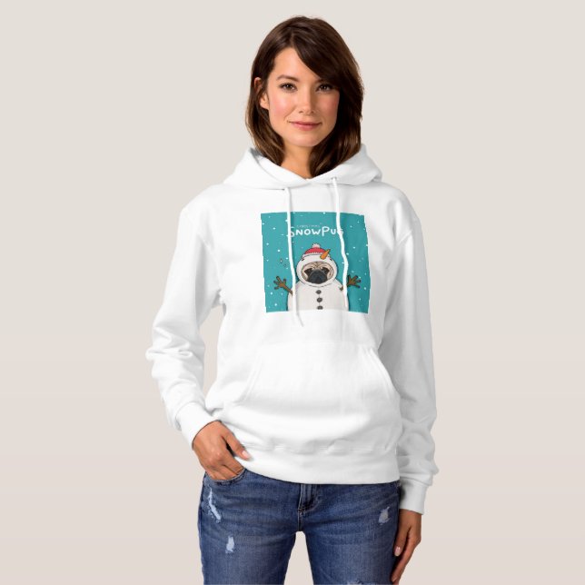 WeihnachtsschneePug Hoodie (Vorne ganz)