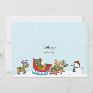 Weihnachtsschneeszene 2sid/flach/card/& env 7"x5" feiertagskarte