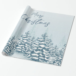 Weihnachtsschneewald Geschenkpapier