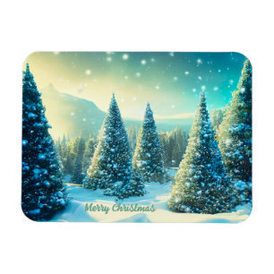 Weihnachtsschneewald Pine Tree Winterwunderland Magnet