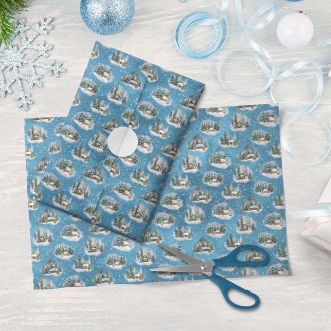 Weihnachtsschneewaldszenen Muster Seidenpapier (Von Creator hochgeladen)