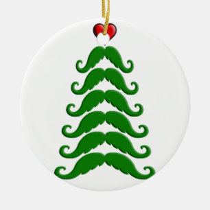 Weihnachtsschnurrbart-Baum Keramik Ornament