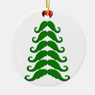 Weihnachtsschnurrbart-Baum Keramik Ornament