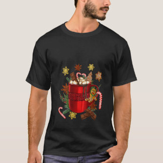 Weihnachtsschokolade Kaffee-Cup mit Gingerbrea T-Shirt