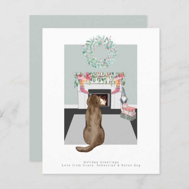 Weihnachtsschokolade Labrador Hund Feuerplatz Szen (Vorne/Hinten)