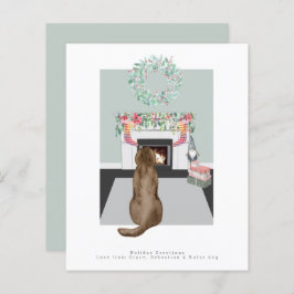 Weihnachtsschokolade Labrador Hund Feuerplatz Szen