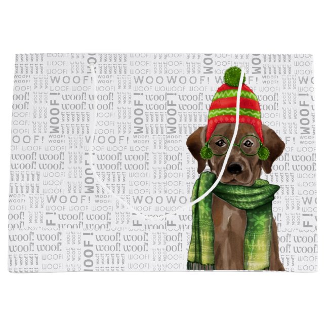 Weihnachtsschokolade Labrador Hund Große Geschenktüte (Vorderseite)