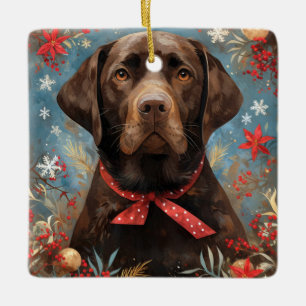 Weihnachtsschokolade Labrador Hund Keramikornament