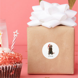 Weihnachtsschokolade Labrador Hundelhutticker Runder Aufkleber