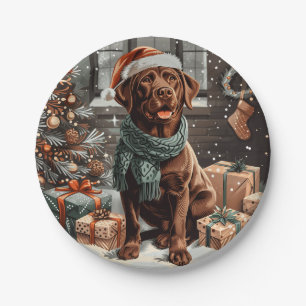 Weihnachtsschokolade Labrador Retriever Dog Pappteller