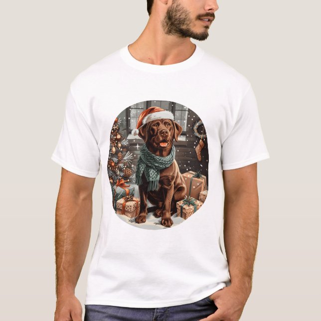 Weihnachtsschokolade Labrador Retriever Dog T-Shirt (Vorderseite)