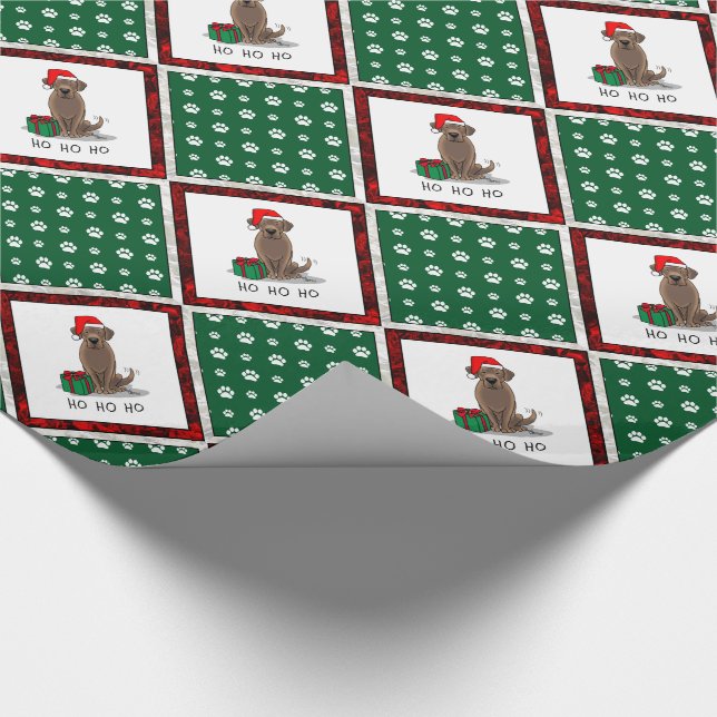Weihnachtsschokolade Labrador Retriever Funny Geschenkpapier (Ecke)
