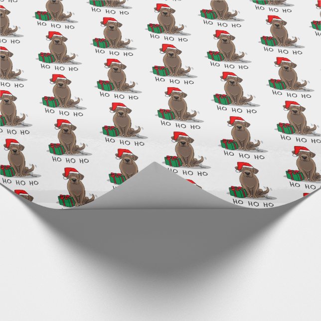 Weihnachtsschokolade Labrador Retriever Funny Geschenkpapier (Ecke)