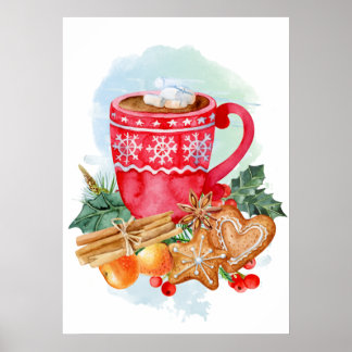 Weihnachtsschokolade Marshmallow Poster