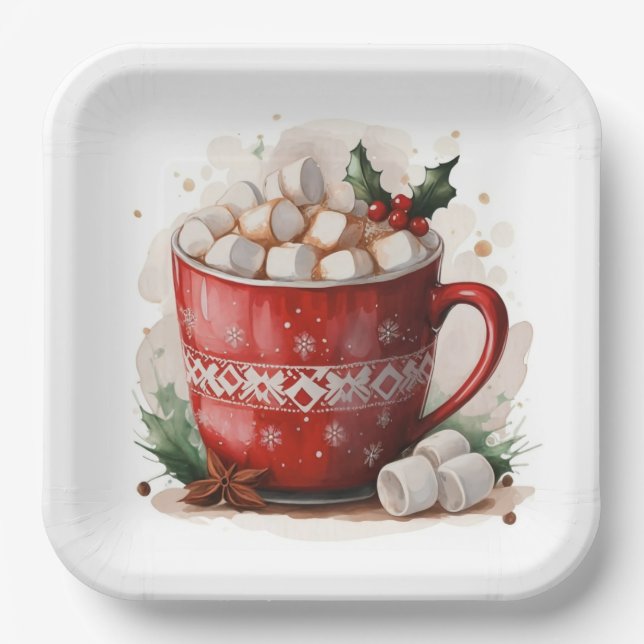 Weihnachtsschokolade Pappteller (Vorderseite)