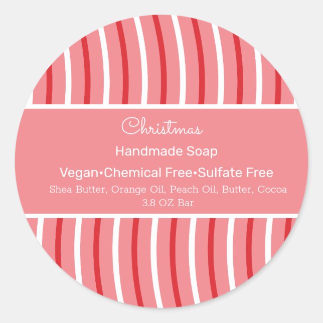 Weihnachtsschokolade Rosa Handmade Seife Schönheit Runder Aufkleber (Vorderseite)