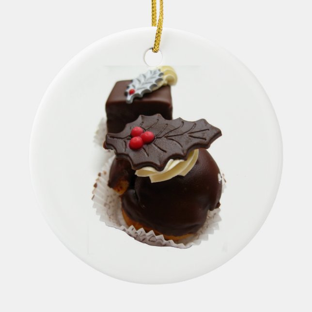 Weihnachtsschokoladendekoration Keramik Ornament (Vorne)