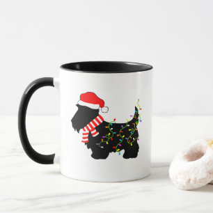 Weihnachtsschotter Hund mit Lichtern Tasse