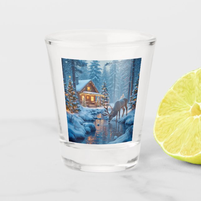 Weihnachtsschotterglas Schnapsglas (Vorderseite)