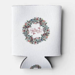 Weihnachtsschreath BELIEVE Typografie Dosenkühler