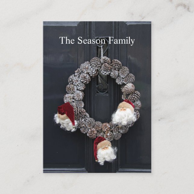 Weihnachtsschrei an Tür neue Adresse Begleitkarte (Vorderseite)